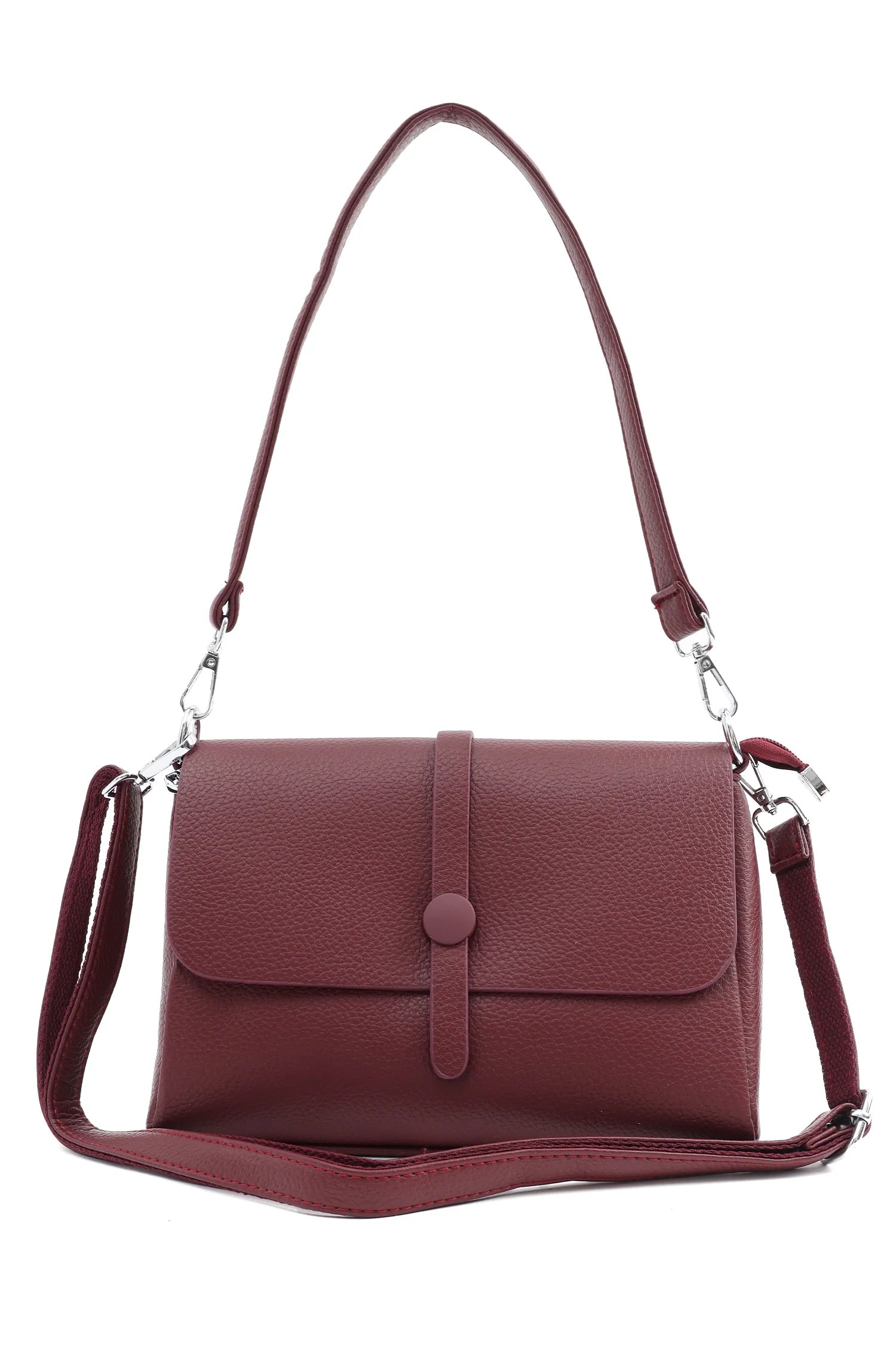 Maple Wine Red Flap Shoulder Bag