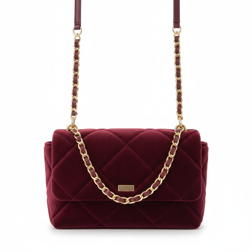 Maple Burgundy Quilted Handbag